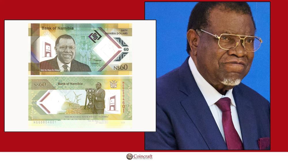  Namibia 60 Dollars Dedicated to Dr Hugo Gottfried Geingob (former first president & third president) - Coincraft
